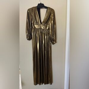 Metallic Gold Maxi Dress